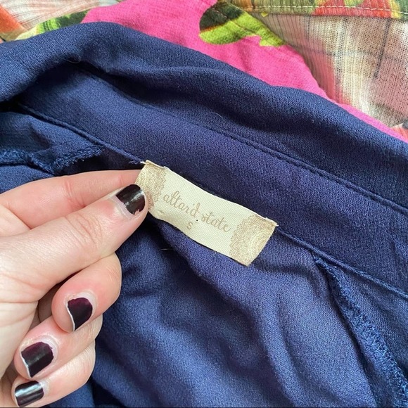 Altar’d State navy blue ruffle poncho top - Picture 8 of 8